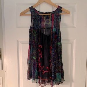 Free People Sheer Tunic Blouse